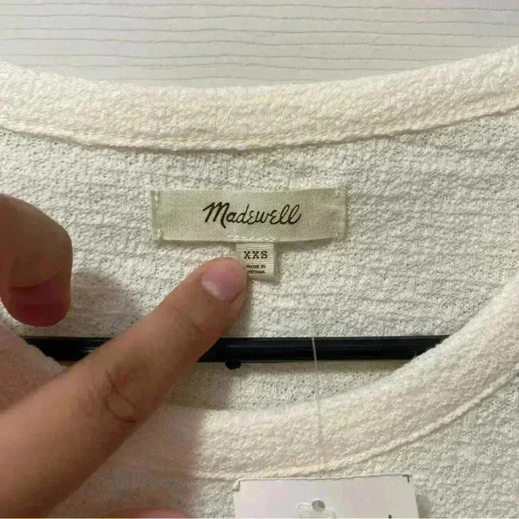 Madewell Side Tie Long Sleeve Top Ivory Size Sz XXS - Picture 2 of 5